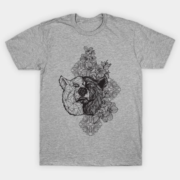 Lineart Bear T-Shirt by machmigo